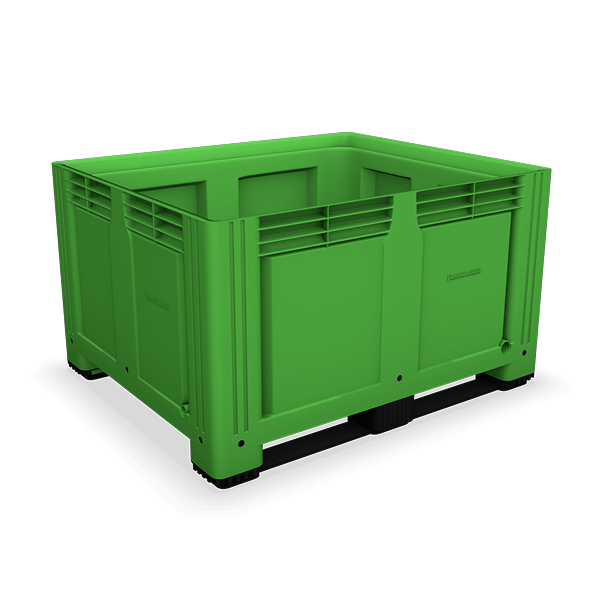 Green Plastic Box Pallet with Solid Sides