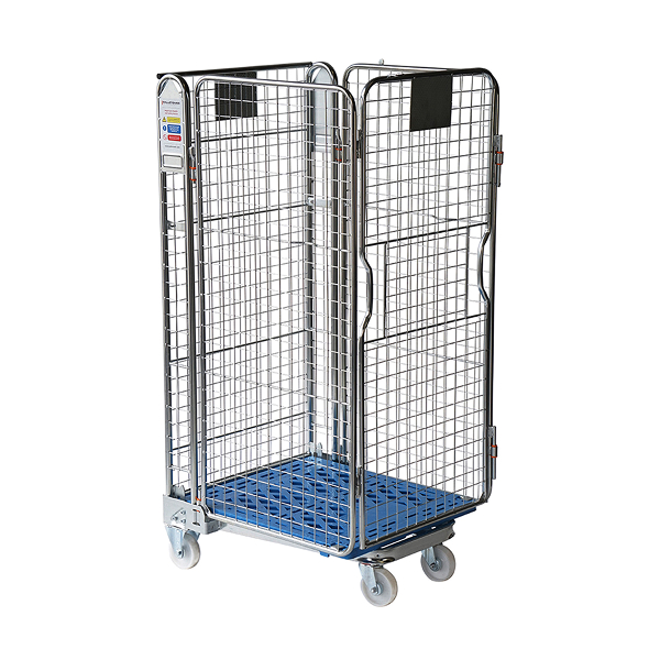 Four Sided Roll Pallet - Mesh Infill Plastic Base