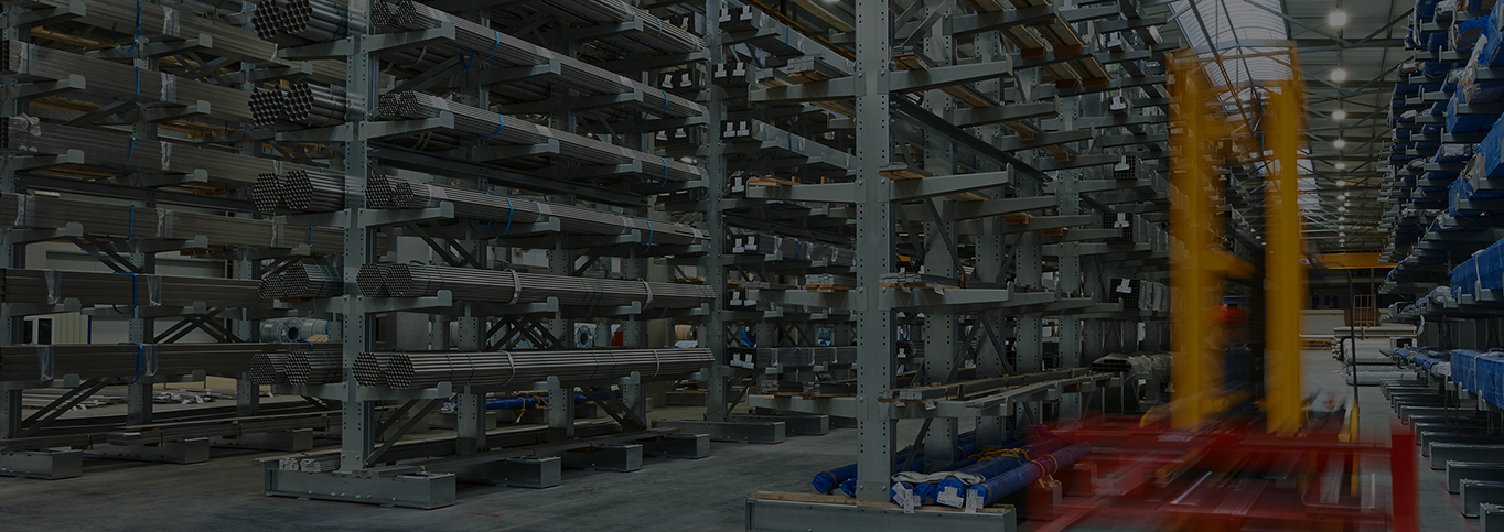 Cantilever Racking in Warehouse with forklift truck