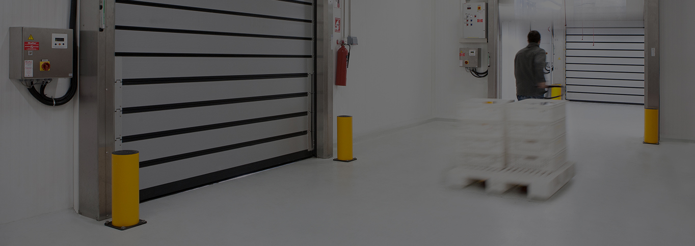 Warehouse protection barriers in yellow to protect from damage and for health and safety